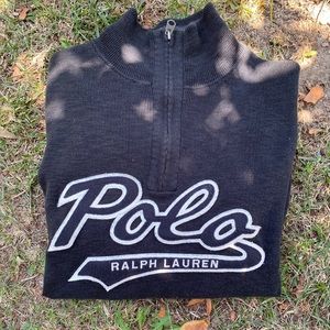 POLO RALPH LAUREN TURTLE NECK QUARTER ZIP SWEATER